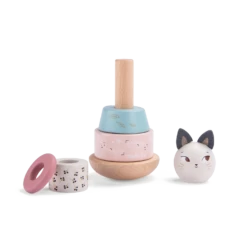 Moulin Roty Culbuto Chat Empilable En Bois -Boutique bébé Chat empilable en bois Apres la pluie Moulin Roty 2