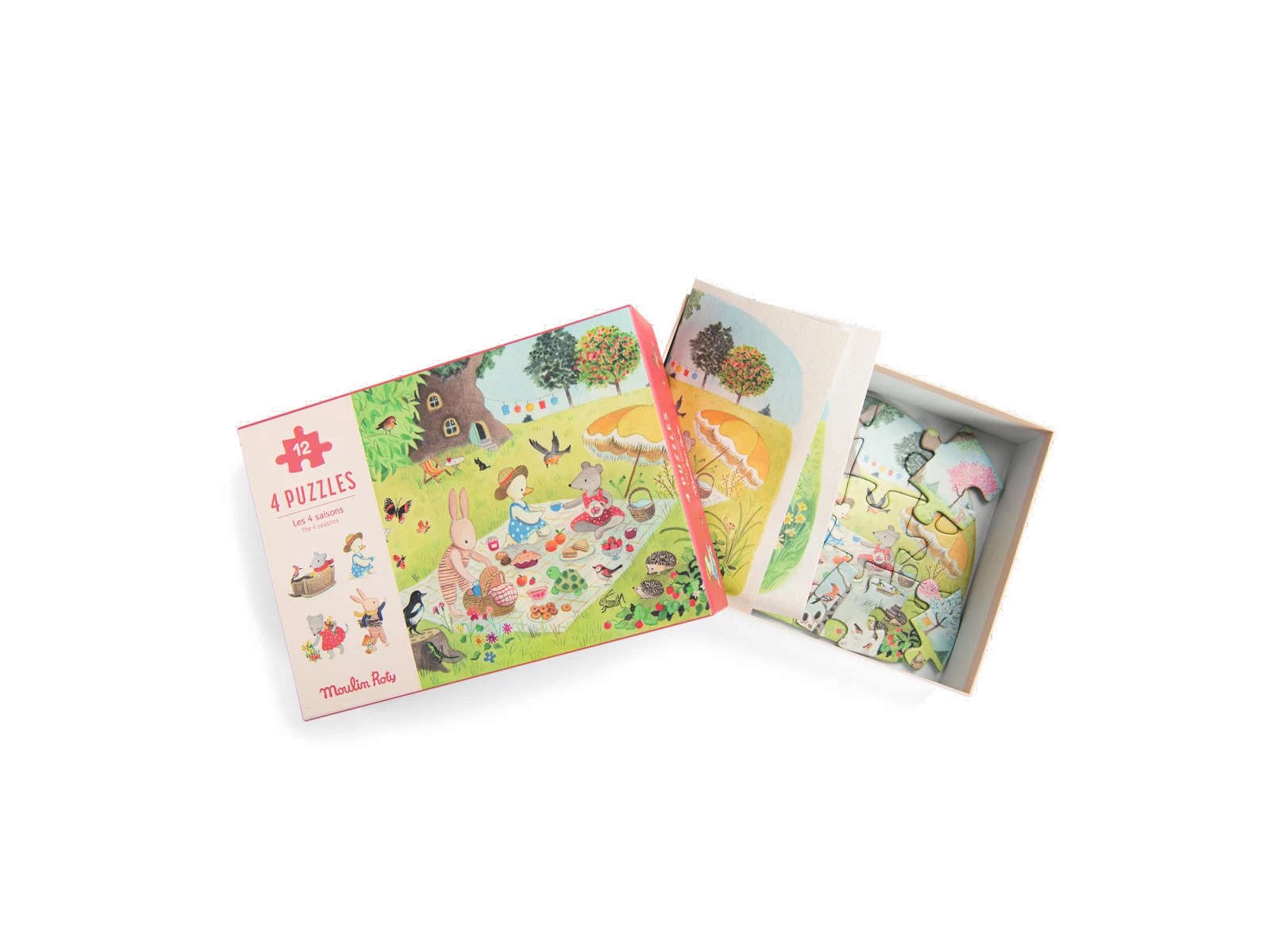Moulin Roty 632440 - 4 Mini Puzzles Des Saisons (4x12 Pièces) La Grande Famille 5 Moulin Roty 632440 - 4 Mini Puzzles Des Saisons (4x12 Pièces) La Grande Famille – Image 3