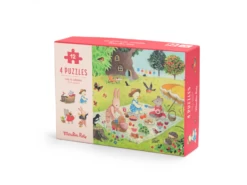 Moulin Roty 632440 - 4 Mini Puzzles Des Saisons (4x12 Pièces) La Grande Famille