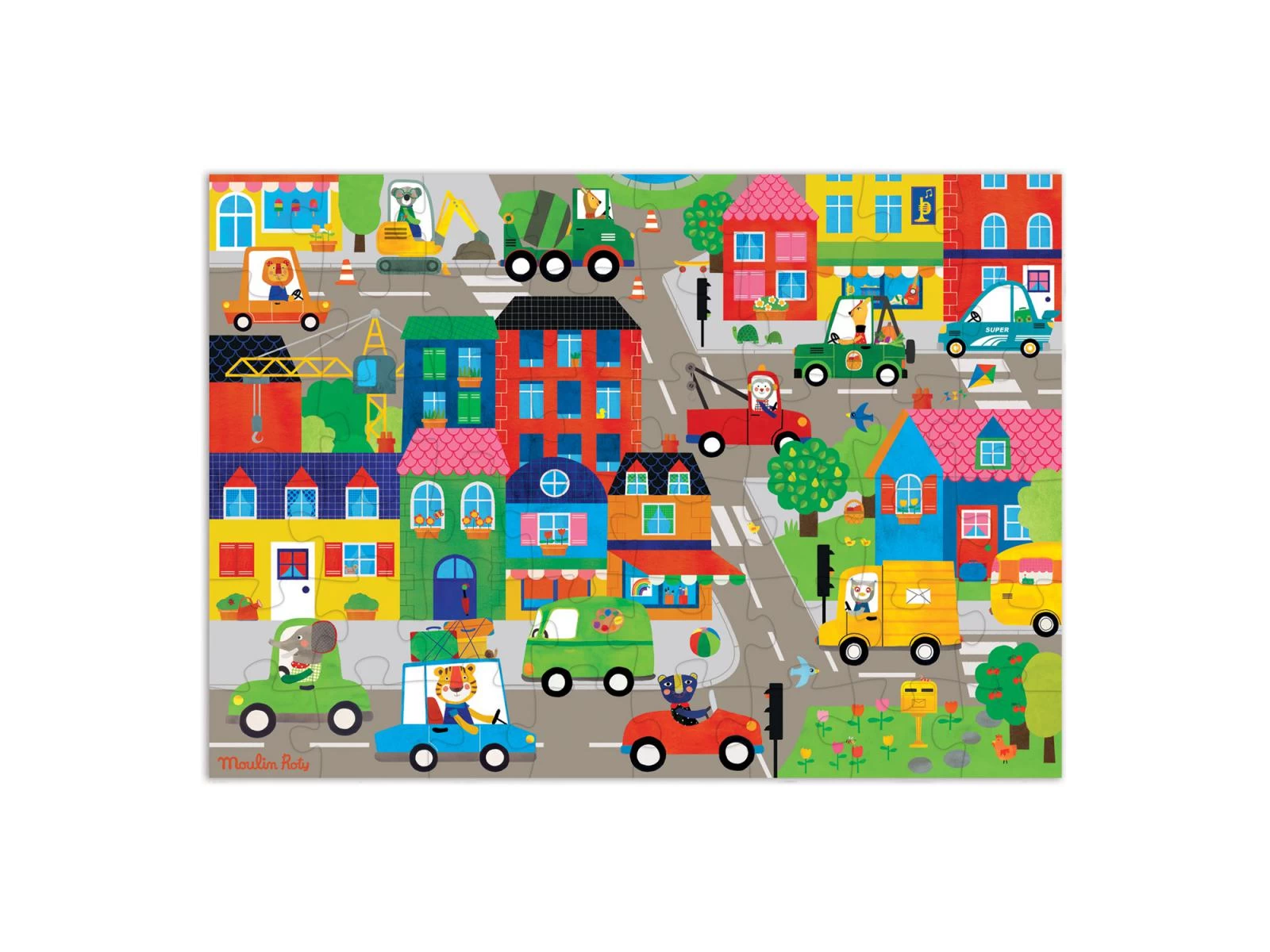 Moulin Roty 661440 - Puzzle En Ville (48 Pièces) Les Popipop 4 Moulin Roty 661440 - Puzzle En Ville (48 Pièces) Les Popipop – Image 2