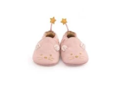 Moulin Roty 664524 - Chaussons Cuir Souris Rose Il était Une Fois 6/12 M