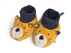 Moulin Roty 666011 - Chaussons Chat Moutarde Lulu Les Moustaches