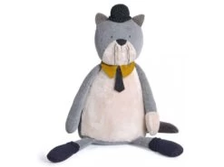 Moulin Roty 666024 - Chat Géant Gris Clair Fernand Les Moustaches