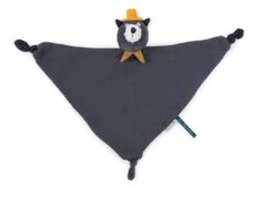 Moulin Roty 666027 - Doudou Lange Chat Gris Foncé Alphonse Les Moustaches