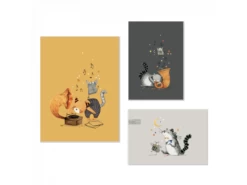 Moulin Roty 666140 - Set De 3 Affiches Les Moustaches