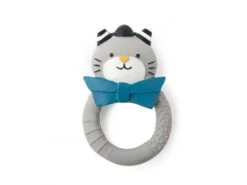 Moulin Roty 666371 - Anneau Caoutchouc Naturel Chat Gris Les Moustaches