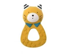 Moulin Roty 666372 - Anneau Caoutchouc Naturel Chat Moutarde Les Moustaches