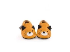 Moulin Roty 666529 - Chaussons Cuir Chat Moutarde Les Moustaches 12/18 M