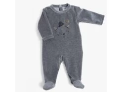 Moulin Roty 666802 - Pyjama 6m Jersey Gris Chiné Allover Chats Les Moustaches