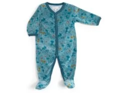 Moulin Roty 669805 - Pyjama 3m Velours Bleu Nuit Sous Mon Baobab