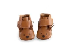 Moulin Roty 675013 - Chaussons Cuir écureuil Camel Pomme Des Bois 12/18 M