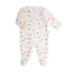 Moulin Roty 675280 - Pyjama 6m Velours Blanc Cassé Impression Cueillette Pomme Des Bois
