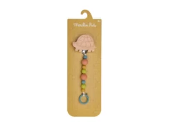 Moulin Roty 678156 - Attache-tétine Bois Et Silicone Tortue Trois Petits Lapins