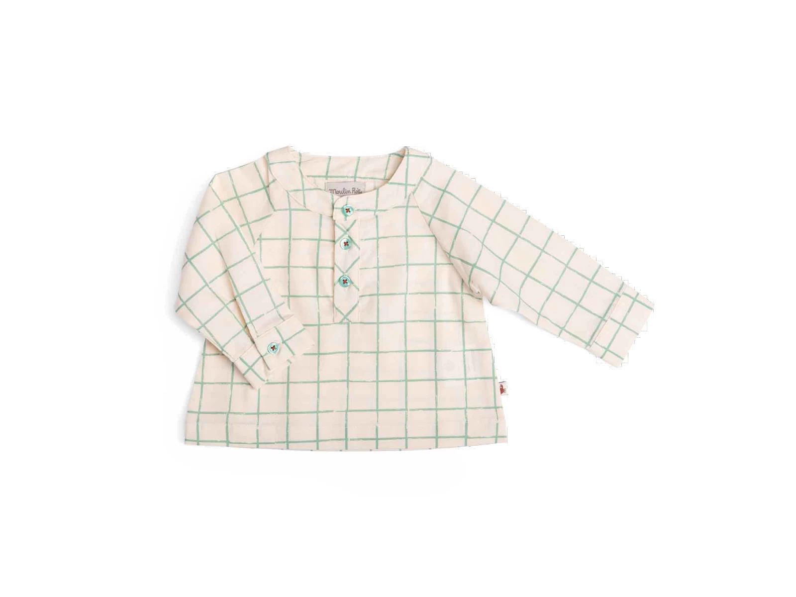 Moulin Roty 719811 - HYACYNTHE Blouse 18m Coton écru Carreaux Verts- 18 Mois 3 Moulin Roty 719811 - HYACYNTHE Blouse 18m Coton écru Carreaux Verts- 18 Mois
