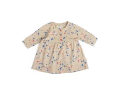 Moulin Roty 719892 - HELENA Robe 6m Jersey Flammé Gris Imprimé Allover Coquillages - 6 Mois