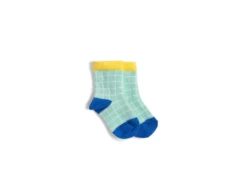 Moulin Roty 719954 - HARDY Chaussettes 0-6m Carreaux Vert/écru- 0/6 Mois